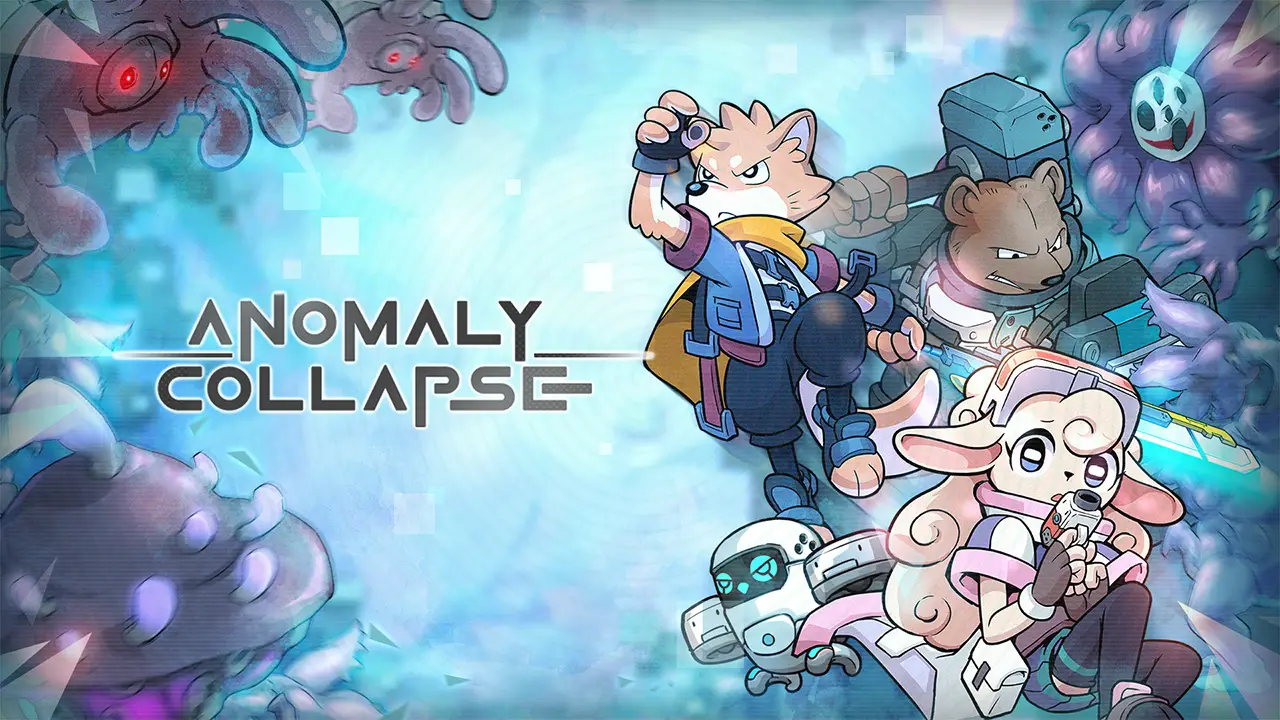 Anomaly Collapse Official Art. Main Characters splash art. Dog, Bear, Sheep.