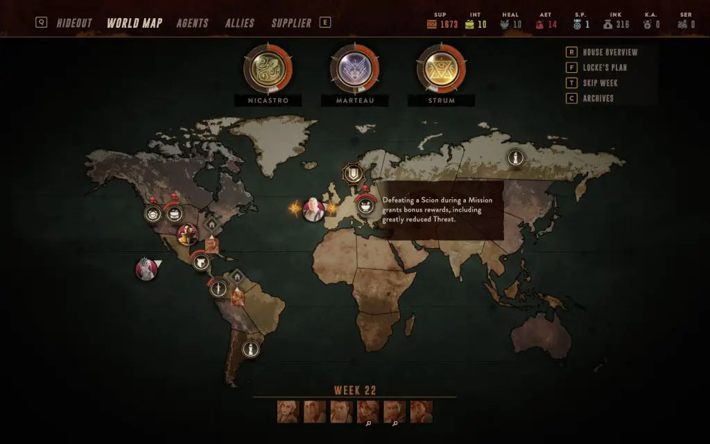The Lamplighters Leagu - Global map
